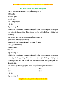 Trắc nghiệm Công nghệ 7 Bài 4 Kết nối tri thức: Thu hoạch sản phẩm trồng trọt