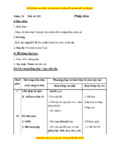 Giáo án Bài 155 Toán lớp 5: Phép chia