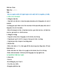 Giáo án Nhân một số thập phân với một số tự nhiên Toán lớp 5 Cánh diều