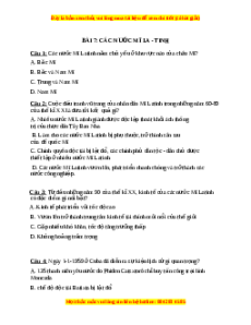 Trắc nghiệm Bài 7: Các nước Mĩ La-tinh Lịch sử 12