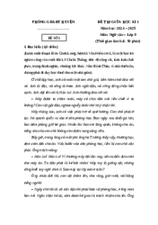 Đề thi giữa kì 1 Ngữ văn 9 Kết nối tri thức (Đề 2)