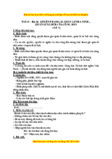 Giáo án Bài 16 GDCD 9: Quyền tham gia quản lý nhà nước, quản lý xã hội của công dân