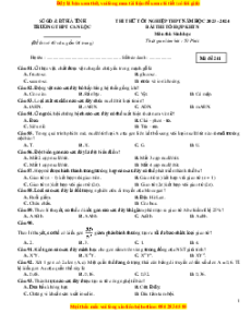 Đề thi thử tốt nghiệp Sinh học trường THPT Can Lộc năm 2024