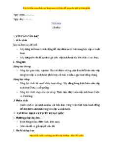 Giáo án Tuần 8 HĐTN lớp 4 Kết nối tri thức