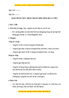 Giáo án Hoạt động thực hành trải nghiệm Hình học Toán 11 Kết nối tri thức