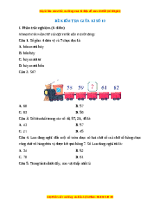 Đề thi giữa kì 2 Toán lớp 1 Cánh diều - Đề 10