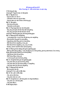 Đề cương ôn tập Cuối kì 2 Toán 12 Kết nối tri thức