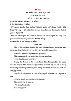 Bộ 30 đề thi giữa kì 2 Tiếng Việt lớp 4 Kết nối tri thức có đáp án