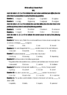 Bộ 5 đề thi cuối kì 2 Tiếng Anh 9 Friends Plus có đáp án