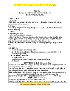 Giáo án Bài tập về công suất điện và điện năng sửa dụng Vật lí 9