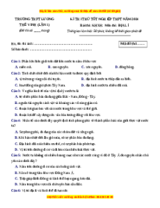 Đề thi thử tốt nghiệp Địa lí trường THPT Lương Thế Vinh lần 1 năm 2024