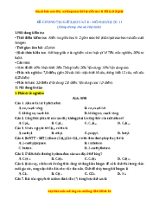 Đề cương Hóa học 11 Giữa kì 2 (có lời giải)