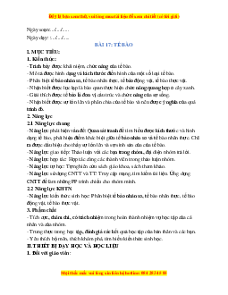 Giáo án Sinh học - KHTN 6 Chân trời sáng tạo