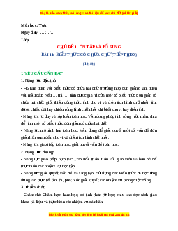 Giáo án Biểu thức có chứa chữ (tiếp theo) Toán 4 Chân trời sáng tạo