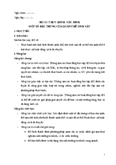 Giáo án Bài 22 Sinh học 12 Chân trời sáng tạo: Thực hành