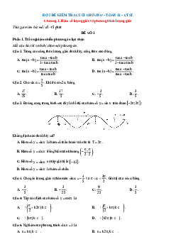 Bài tập ôn tập + Đề kiểm tra Toán 11 Chân trời sáng tạo theo chương