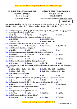 Đề thi thử Hóa Học trường Chuyên Trần Phú lần 3 năm 2023