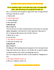 Trắc nghiệm Địa lí 7 Bài 15 Chân trời sáng tạo: Phương thức con người khai thác tự nhiên bền vững, một số trung tâm kinh tế của Bắc Mỹ
