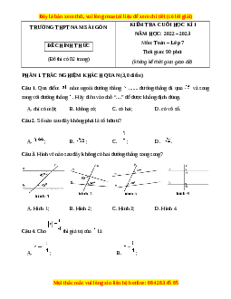 Đề thi cuối kì 1 Toán 7 Chân trời sáng tạo trường THCS Nam Sài Gòn