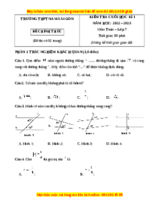 Đề thi cuối kì 1 Toán 7 Chân trời sáng tạo trường THCS Nam Sài Gòn