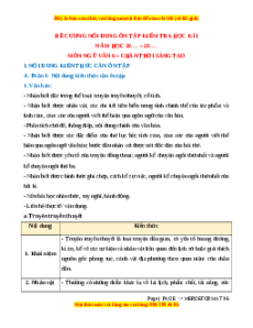 Đề cương ôn tập cuối kì 1 Ngữ văn 6 Chân trời sáng tạo