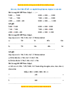 VBT Toán lớp 3 Bài 102 (Cánh diều): Ôn tập về số và phép tính trong phạm vi 100 000