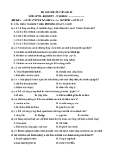 Câu hỏi ôn tập + Đề kiểm tra KTPL 10 Chủ đề 4 (chung cho ba sách)