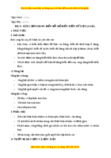 Giáo án Lựa chọn dạng biểu đồ để biểu diễn dữ liệu Toán 8 Chân trời sáng tạo
