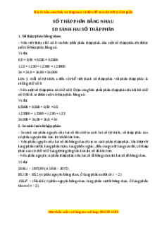 Lý thuyết Số thập phân bằng nhau. So sánh hai số thập phân Toán 5