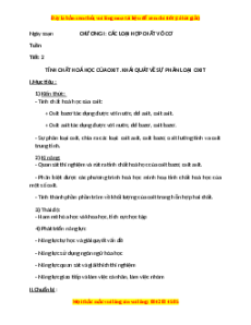 Giáo án Tính chất hóa học của oxit. Khái quát về sự phân loại oxit Hóa học 9
