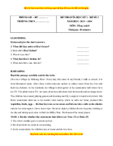 Đề thi giữa kì 1 Tiếng Anh 8 Global success (Đề 2 kèm file nghe)