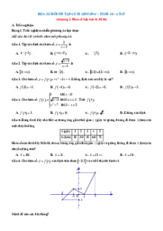 Bài tập ôn tập + Đề kiểm tra Toán 10 Chân trời sáng tạo chương 3