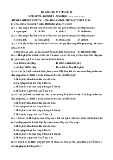 Câu hỏi ôn tập + Đề kiểm tra KTPL 10 Chủ đề 8 (chung cho ba sách)