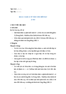 Giáo án Bài 22 Lịch sử 9 Chân trời sáng tạo: Châu Á từ năm 1991 đến nay