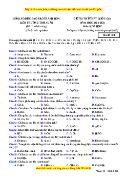 Đề thi thử Hóa Học trường Thọ Xuân năm 2023