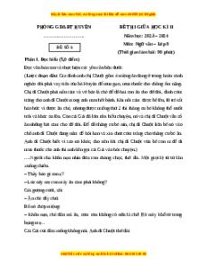 Đề thi giữa kì 2 Ngữ văn 8 Cánh diều (Đề 5)