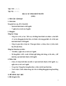 Giáo án Bài 23: Sự sinh sản ở người Khoa học lớp 5 Chân trời sáng tạo