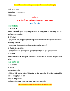 Giáo án Luyện tập Toán lớp 1 Cánh diều