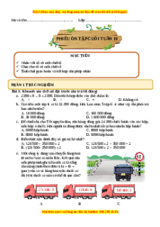 Bài tập cuối tuần Toán lớp 4 Tuần 19 Kết nối tri thức