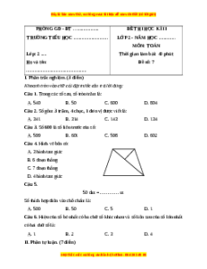 Đề thi cuối kì 2 Toán lớp 2 Kết nối tri thức (Đề 12)