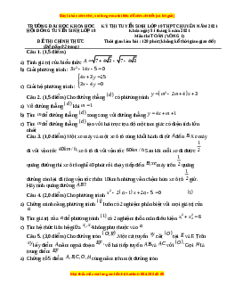 Đề thi vào 10 môn Toán Đại học khoa học Huế năm 2022