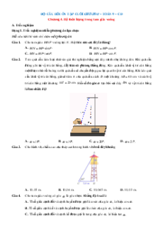 Bài tập ôn tập + Đề kiểm tra Toán 9 Chương 4 Cánh diều