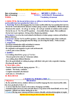 Giáo án Review 2 Tiếng Anh 8 Global success