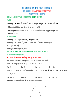 Đề cương ôn tập Giữa kì 2 Toán 9 Chân trời sáng tạo