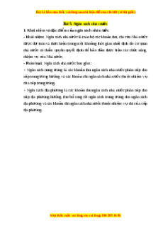 Lý thuyết Kinh tế pháp luật 10 Cánh diều Bài 5: Ngân sách nhà nước