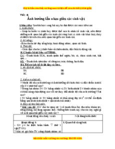 Giáo án Ảnh hưởng lẫn nhau giữa các sinh vật Sinh học 9