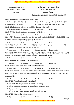 Đề thi thử Hóa Học trường Chuyên ĐH Vinh năm 2021