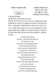 Đề thi Cuối kì 1 Ngữ văn 9 Kết nối tri thức 2024 (Đề 1)