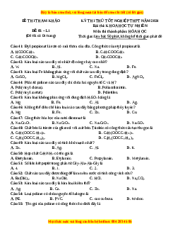 Đề Tốt nghiệp Hóa học 2024 theo đề tham khảo (Đề 5)