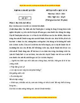 Đề thi giữa kì 2 Ngữ văn 8 Chân trời sáng tạo (Đề 7)